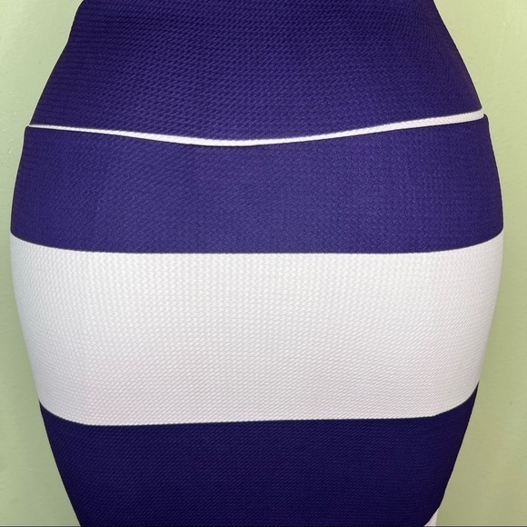 S LuLaRoe Pink & Purple Colorblock Striped Stretch Pencil Skirt Small - Picture 4 of 6